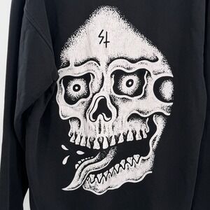 SKETCH TANK Skull Graphic Hoodie Black Mens Size L Long Sleeve Pullover